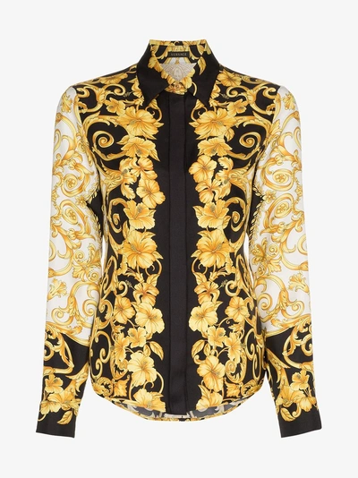 Shop Versace Baroque-print Shirt In A7900 Black Multi