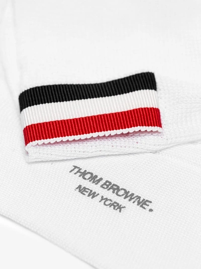 Shop Thom Browne White Contrast-trim Socks