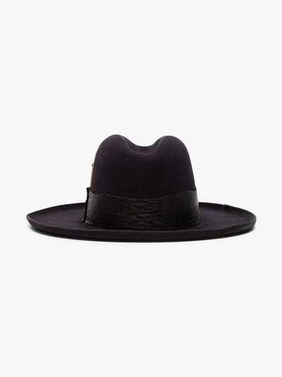 Shop Nick Fouquet Midnight Purple Stitch Embellished Fur Hat