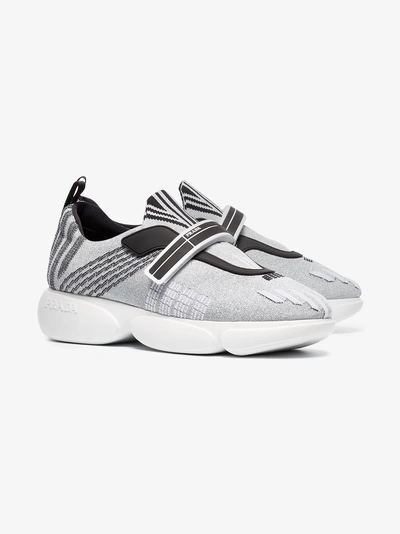 Shop Prada Cloudbust Sneakers In Silver