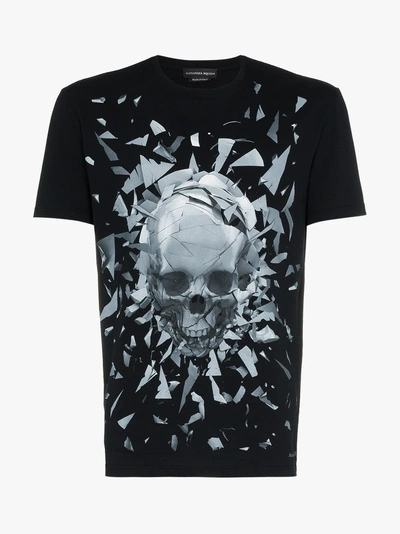 Shop Alexander Mcqueen Skull Print Graphic T-shirt In 0901 Black