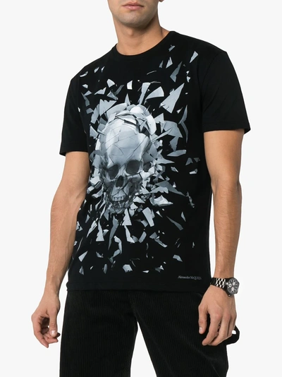 Shop Alexander Mcqueen Skull Print Graphic T-shirt In 0901 Black