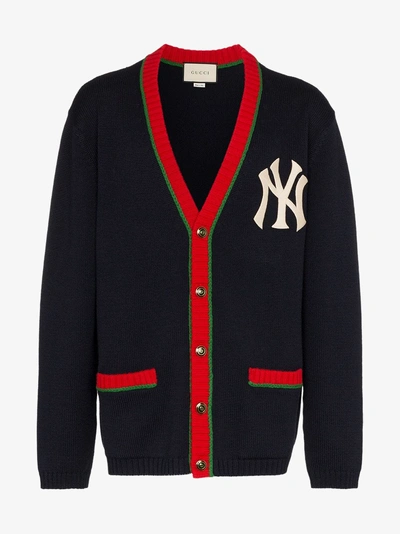 Shop Gucci Cardigan Mit Ny Yankees™-logo In Blue