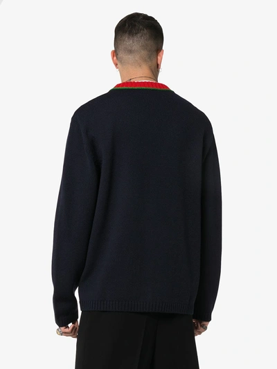 Shop Gucci Cardigan Mit Ny Yankees™-logo In Blue