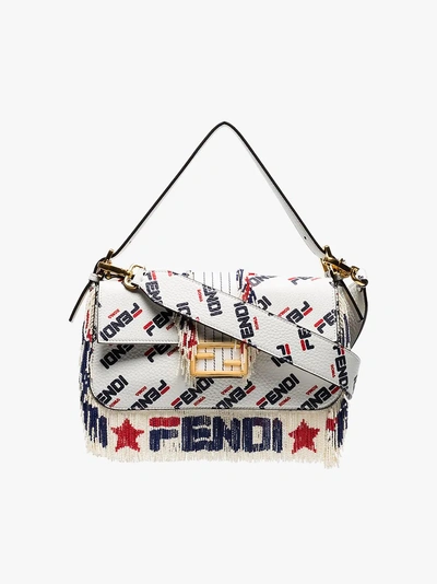 Shop Fendi Mania Baguette Bag In White