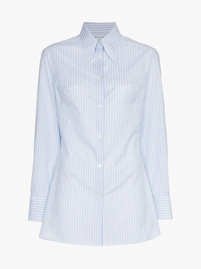 Shop Wright Le Chapelain Pinstripe Shirt In Blue