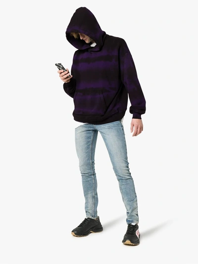 Shop Amiri Shotgun Tie-dye Hooded Jumper In Black/purple