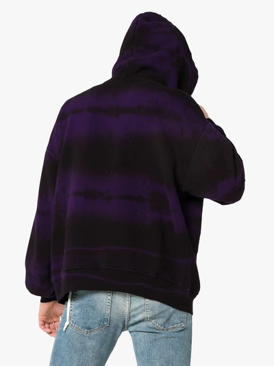 Shop Amiri Shotgun Tie-dye Hooded Jumper In Black/purple