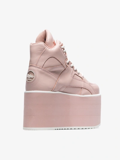 Shop Buffalo Pink Classic High Nubuck Flatform Sneakers