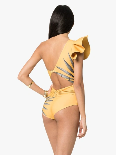 Shop Johanna Ortiz 'aloha Spirit' Badeanzug In Yellow