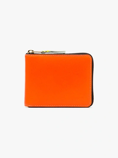 Shop Comme Des Garçons Wallet Orange Zipped Wallet In 110 - Orange