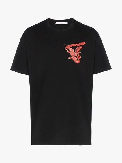 Shop Givenchy Devil Woman Print Cotton T-shirt In 1000 Black
