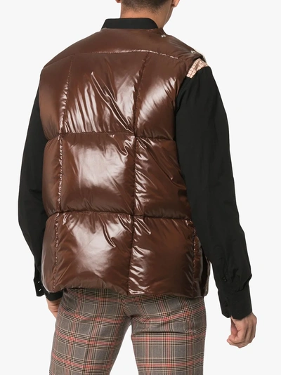 Shop Calvin Klein 205w39nyc Padded Mohair Gilet In Brown