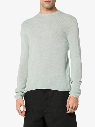 Shop Prada Knitted Slim Fit Cashmere Jumper In F0194 Jade Green