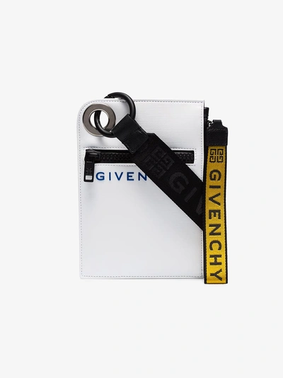 Shop Givenchy White Jaw Slim Canvas Coated Messenger Bag