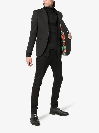 Shop Givenchy Lined Button Up Blazer Jacket In Black