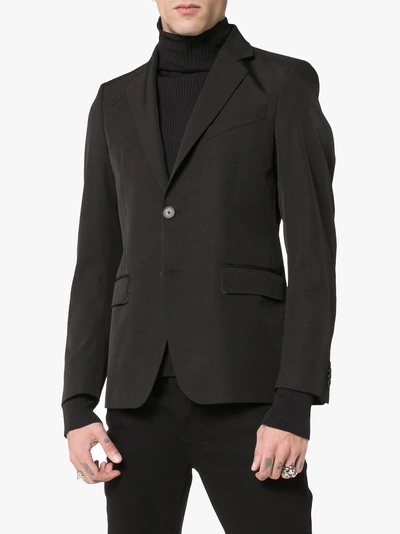 Shop Givenchy Lined Button Up Blazer Jacket In Black