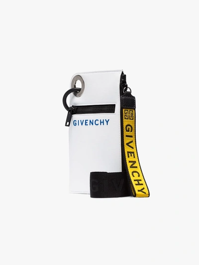 Shop Givenchy White Jaw Slim Canvas Coated Messenger Bag
