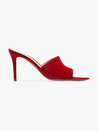 Shop Gianvito Rossi Red 85 Suede Mules In 113 - Red