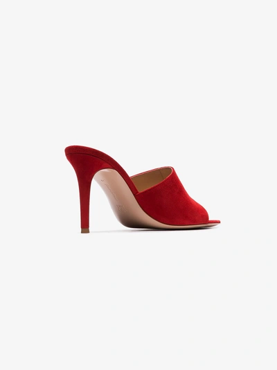 Shop Gianvito Rossi Red 85 Suede Mules In 113 - Red