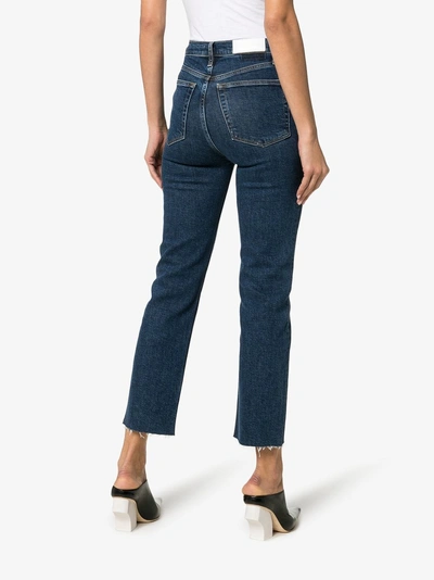 Shop Re/done Stove Pipe Straight Leg High-rise Jeans In 102 - Blue