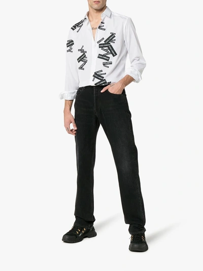 Shop Dolce & Gabbana Hemd Mit Logo In W0800  Optical White