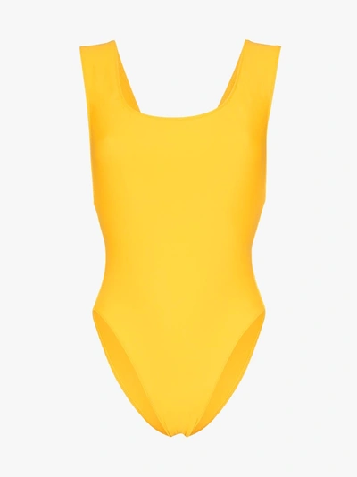 Shop Araks Jireh Scoop Neck Cutout Swimsuit In Yellow
