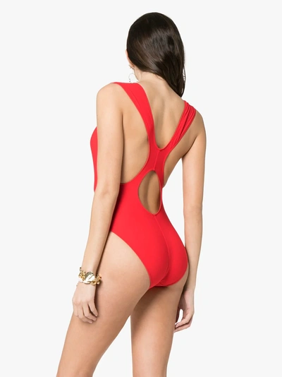 Shop Araks Red Jireh Scoop Neck Cutout Swimsuit