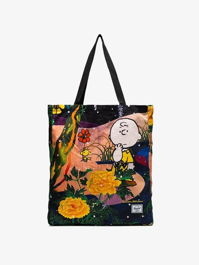 Shop Herschel Supply Co . Multicoloured Charlie Brown Floral Print Tote In 108 - Multicoloured