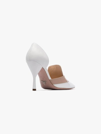 Shop Prada Pumps Mit Spitzer Kappe In F0yhc Bianco+travertino