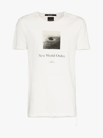 Shop Ksubi 'new Order' T-shirt Mit Print In White