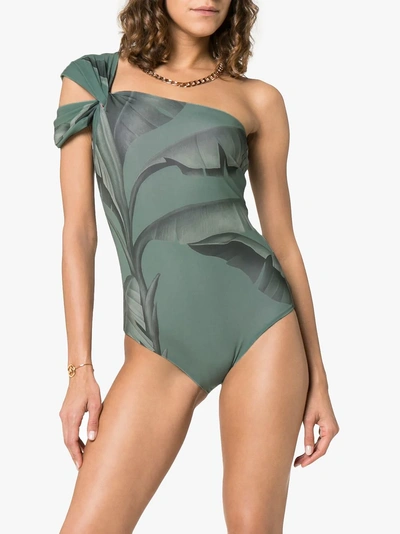 Shop Johanna Ortiz Bronte Printed Swimsuit In Green