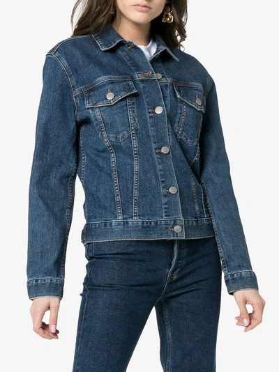 Shop Burberry Rowledge Embroidered Jacket In 1004 Blue