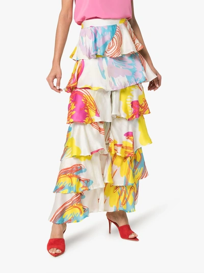Shop All Things Mochi Perla Tiered Ruffled Maxi Skirt In White