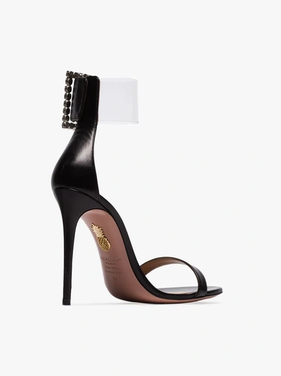 Shop Aquazzura Black Casablanca 105 Pvc And Leather Sandals