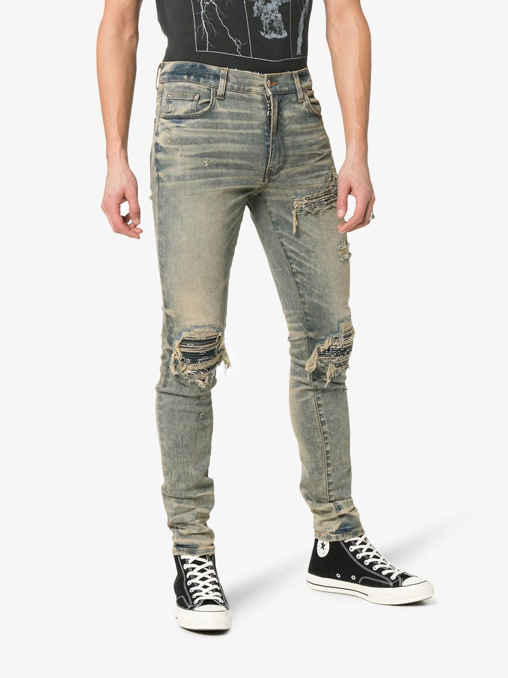 mike amiri blue bandana jeans