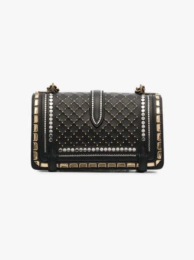 Shop Bottega Veneta Black, Gold And Silver Metallic Catena City Knot Leather Shoulder Bag