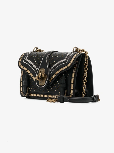 Shop Bottega Veneta Black, Gold And Silver Metallic Catena City Knot Leather Shoulder Bag