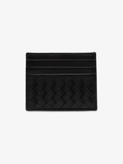 Shop Bottega Veneta Black Weave Cardholder In 1000 Black