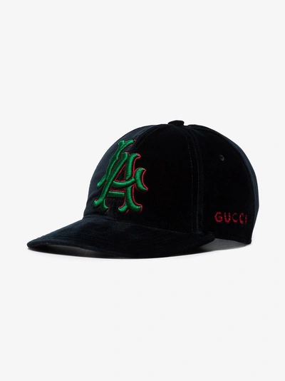 Shop Gucci Dark Blue Runway  Baseball Hat With La Angels™ Patch