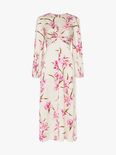 Shop Zimmermann Corsage Floral Print Midi Dress In Pink