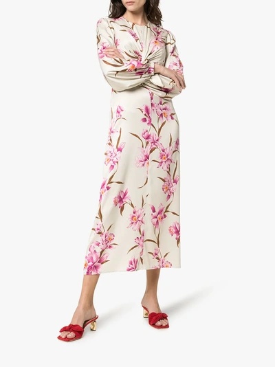 Shop Zimmermann Corsage Floral Print Midi Dress In Pink