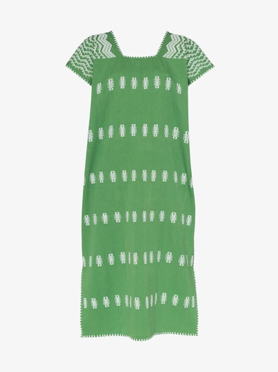 Shop Pippa Holt Besticktes Kaftankleid In Green