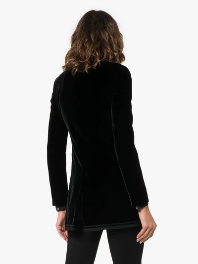 Shop Saint Laurent Lange Jacke Mit Stickerei In Black