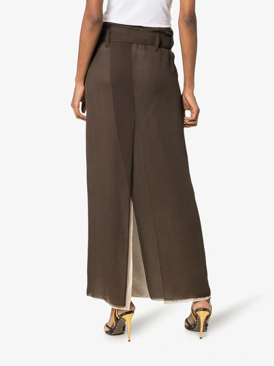 Shop Prada Belted Maxi Skirt In F0003 Brown