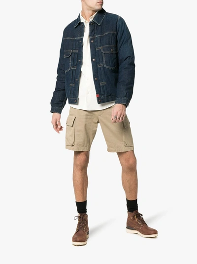 Shop Visvim '101' Daunenjacke Aus Denim In Blue