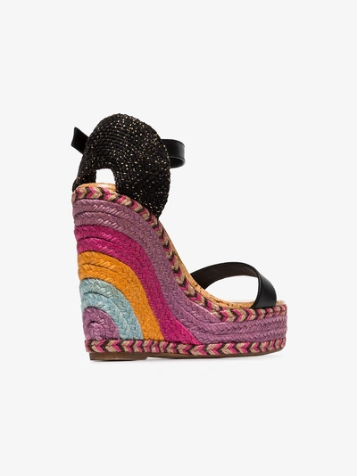 Shop Sophia Webster Multicoloured Lucita 140 Wedge Sandals In Black/multi