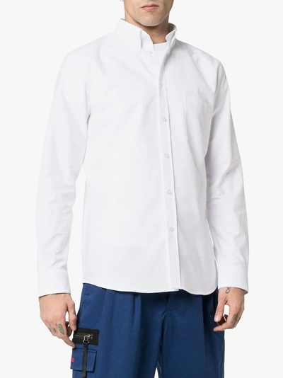 Shop Givenchy Cotton Embroidered Logo Shirt In White