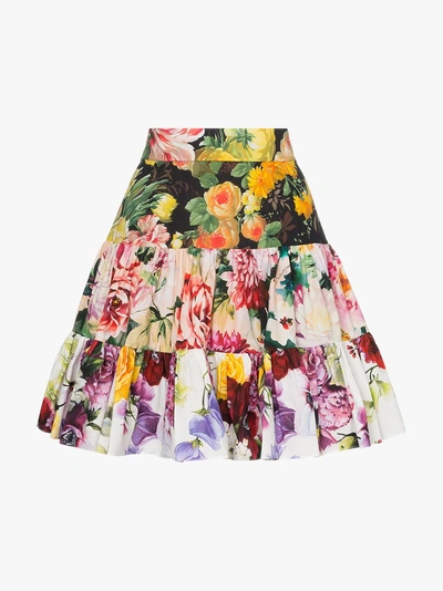 Shop Dolce & Gabbana Floral Mini Skirt In S9311 Mix Fiori
