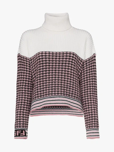 Shop Fendi Two-tone Pullover In Pink